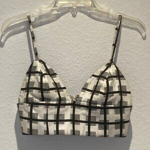 NBD Bustier/Crop Top in White Black Size 28"